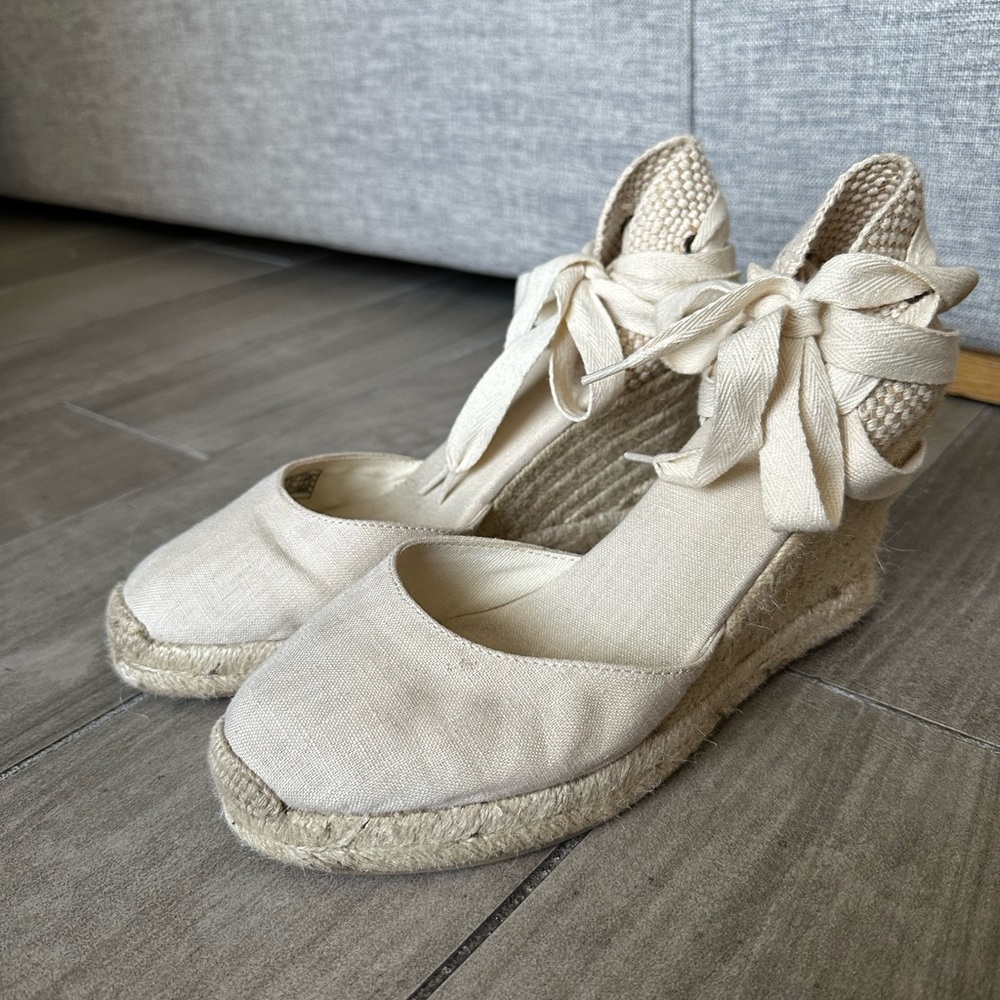 Soludos wedge espadrilles tie sandals